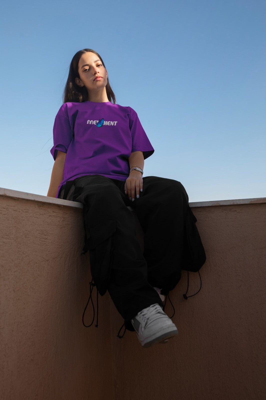 Purple Premium Acid wash 240GSM tee